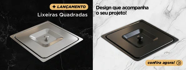 LIXEIRAS INOX QUADRADAS