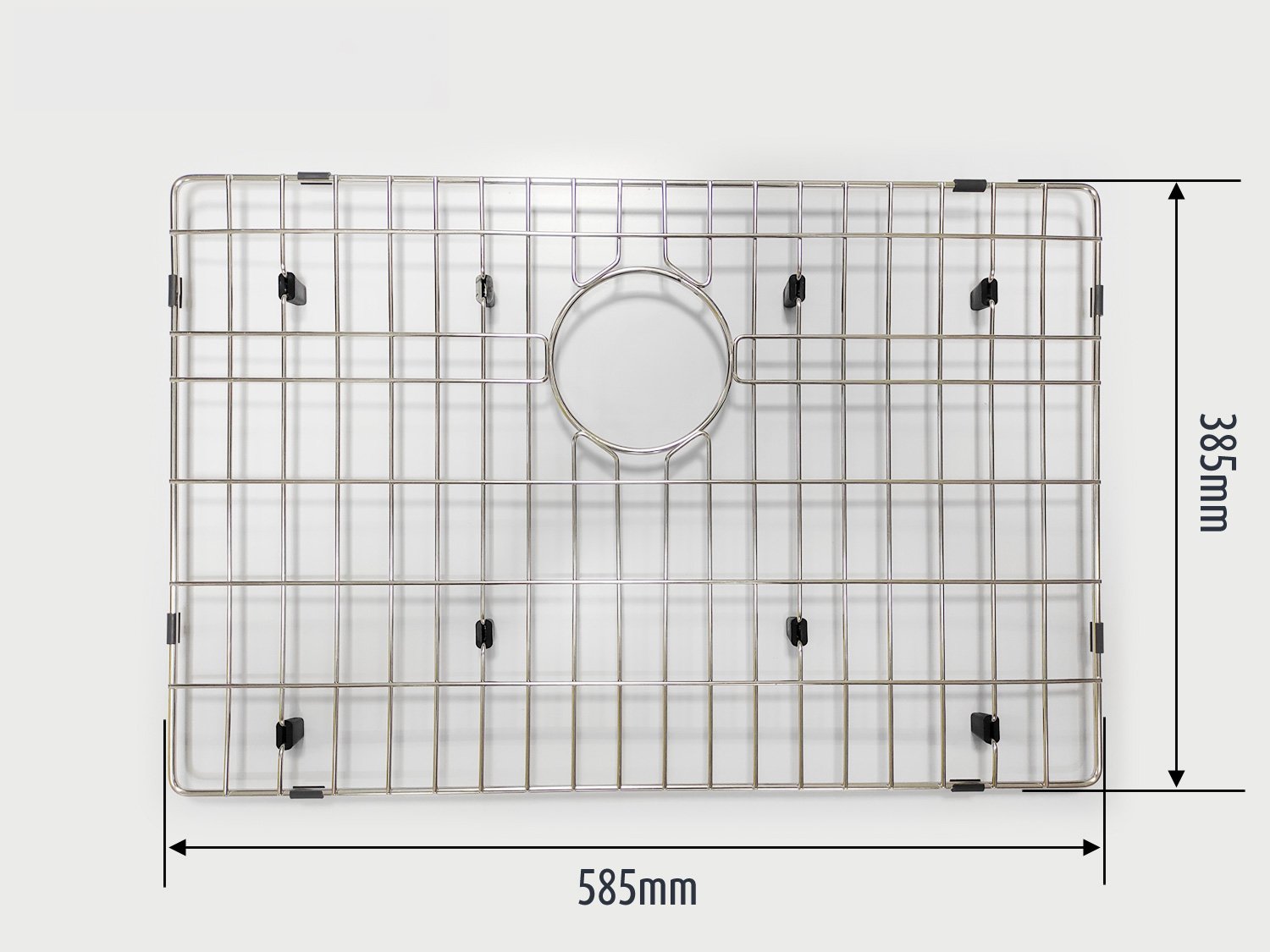 Cuba De Embutir Quadratta 60x40cm Em Aço Inox Escovado Com Escorredor + Grade Aramada e Válvula De 4.1/2