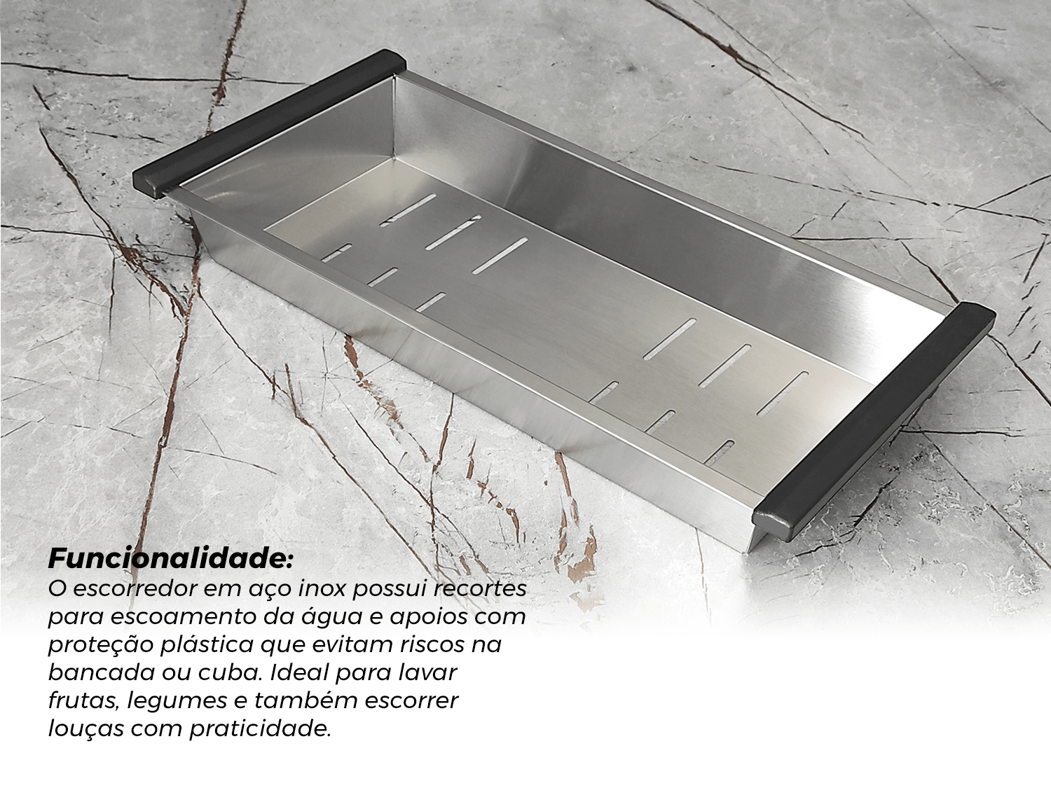 Cuba Dupla Sobrepor Calha Úmida Essence 78x43cm Aço Inox Escovado Com Escorredor E Válvula 4.1/2