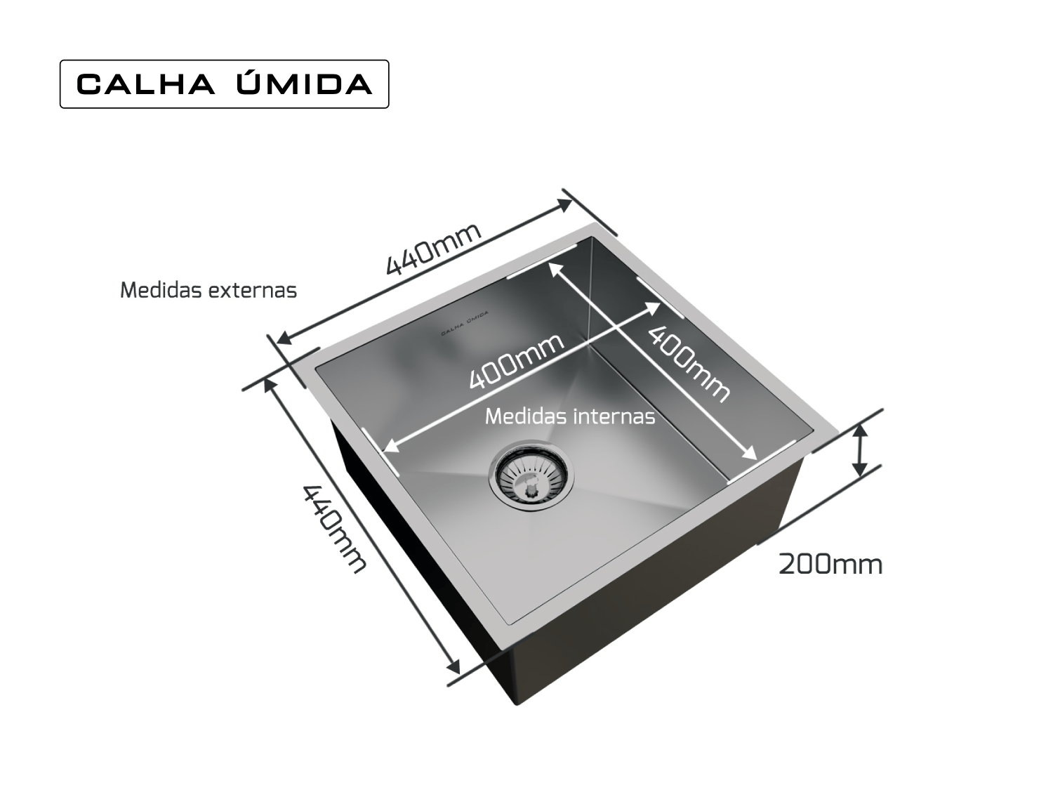 Cuba Sobrepor 40x40 + Escorredor + Lixeira 3,9 L + Dispenser Dosador + Porta Esponja Mini Com Ventosa