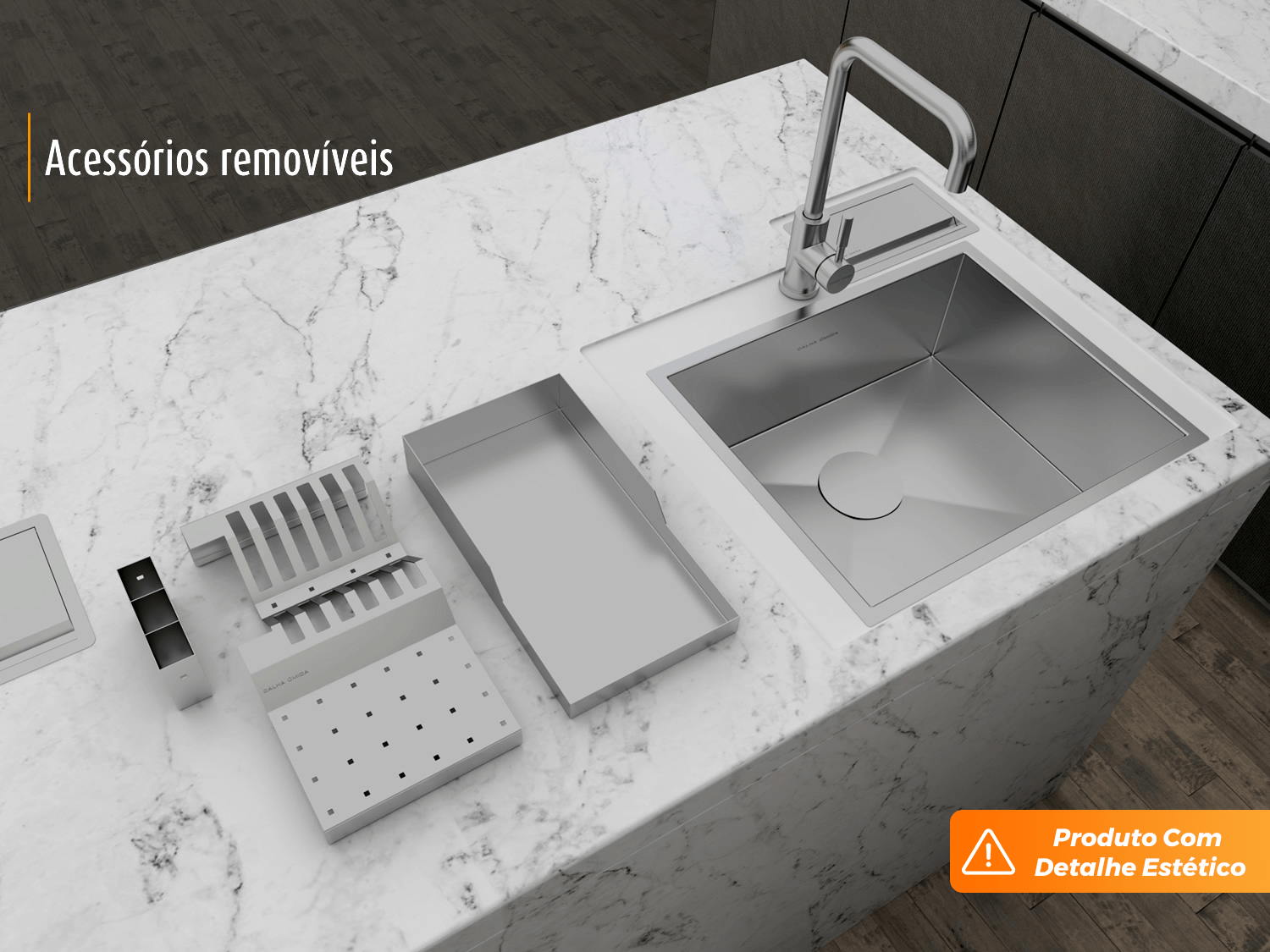 Escorredor De Louça Para Bancada Em Aço Inox Escovado 37x20cm (Outlet)