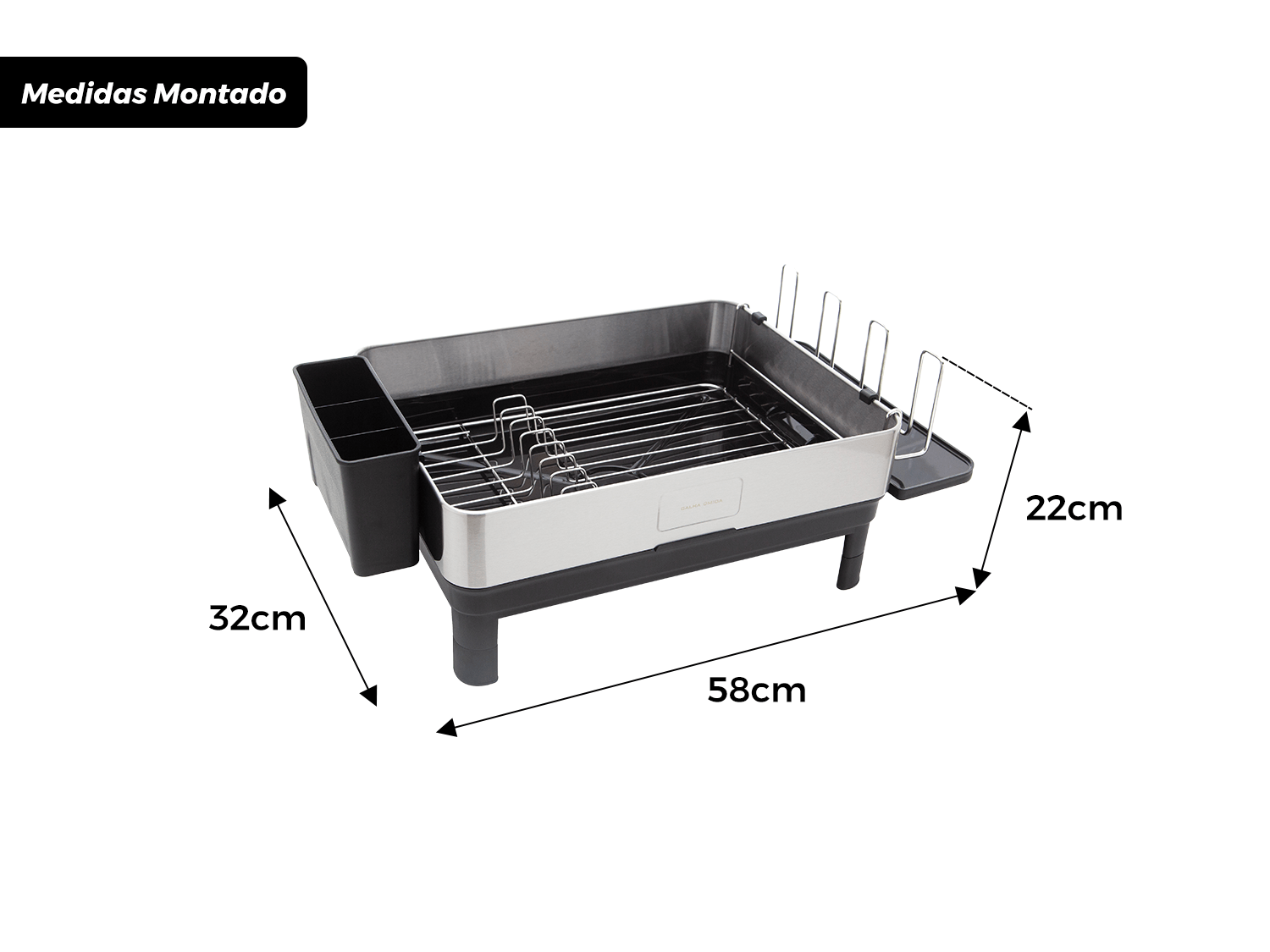 Escorredor de Louça Calha Úmida Speciale 32x58x22cm em Aço Inox com Bandeja Coletora