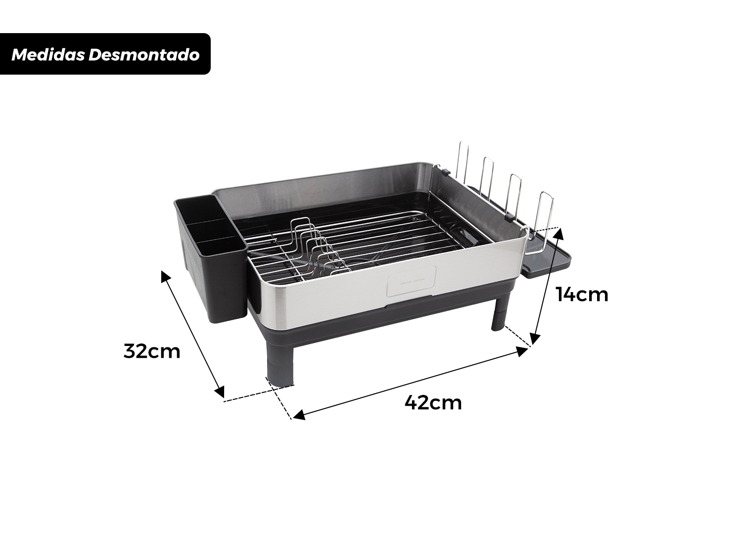 Escorredor de Louça Calha Úmida Speciale 32x58x22cm em Aço Inox com Bandeja Coletora