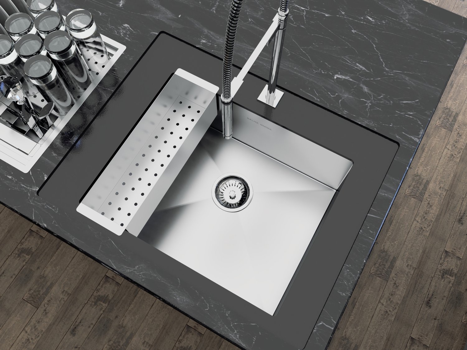 Escorredor Para Cuba 42,3x12x10 Em Aço Inox Com Acabamento Escovado