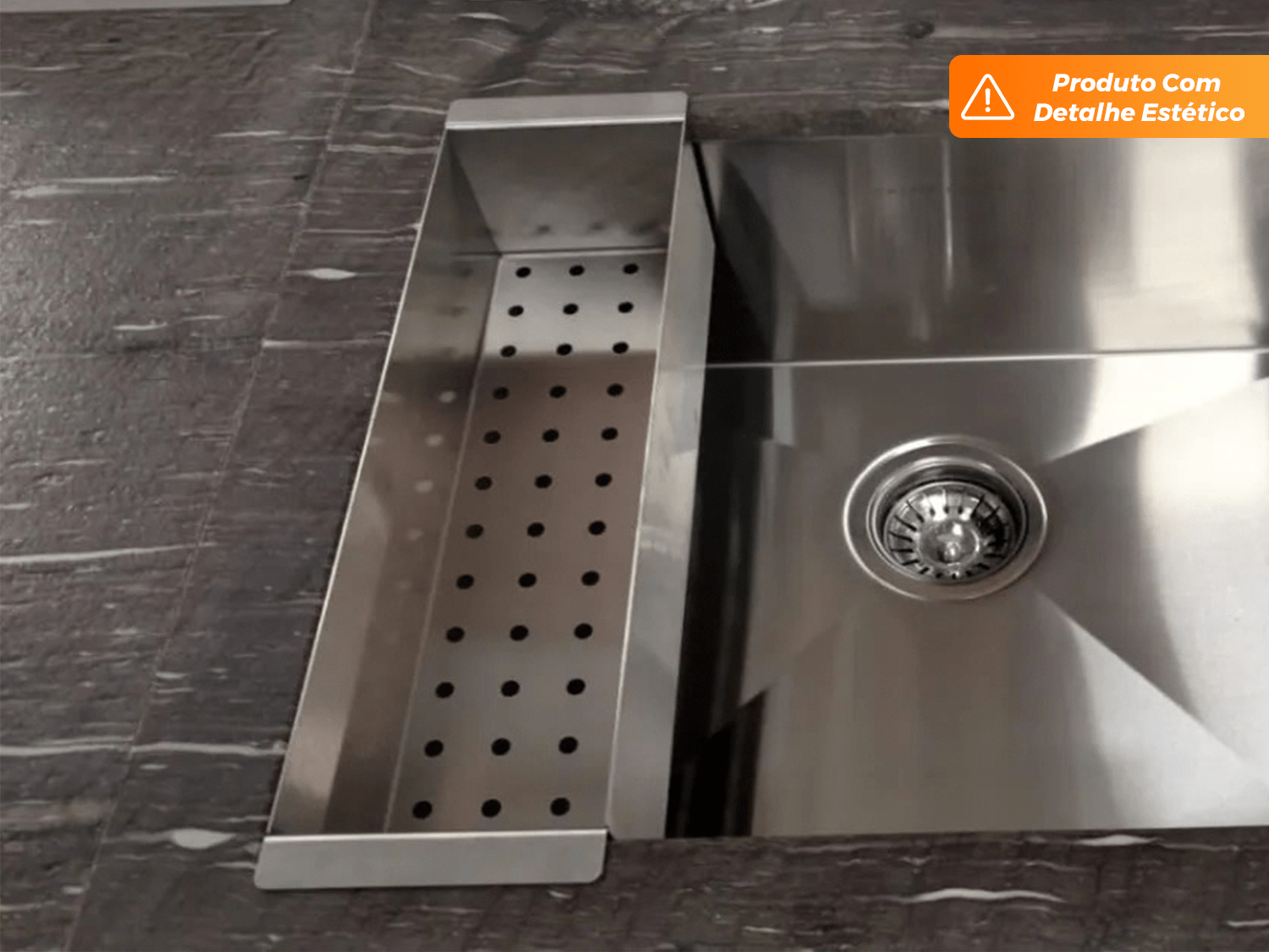 Escorredor Para Cuba 42x12x10cm Em Aço Inox Escovado (Outlet)