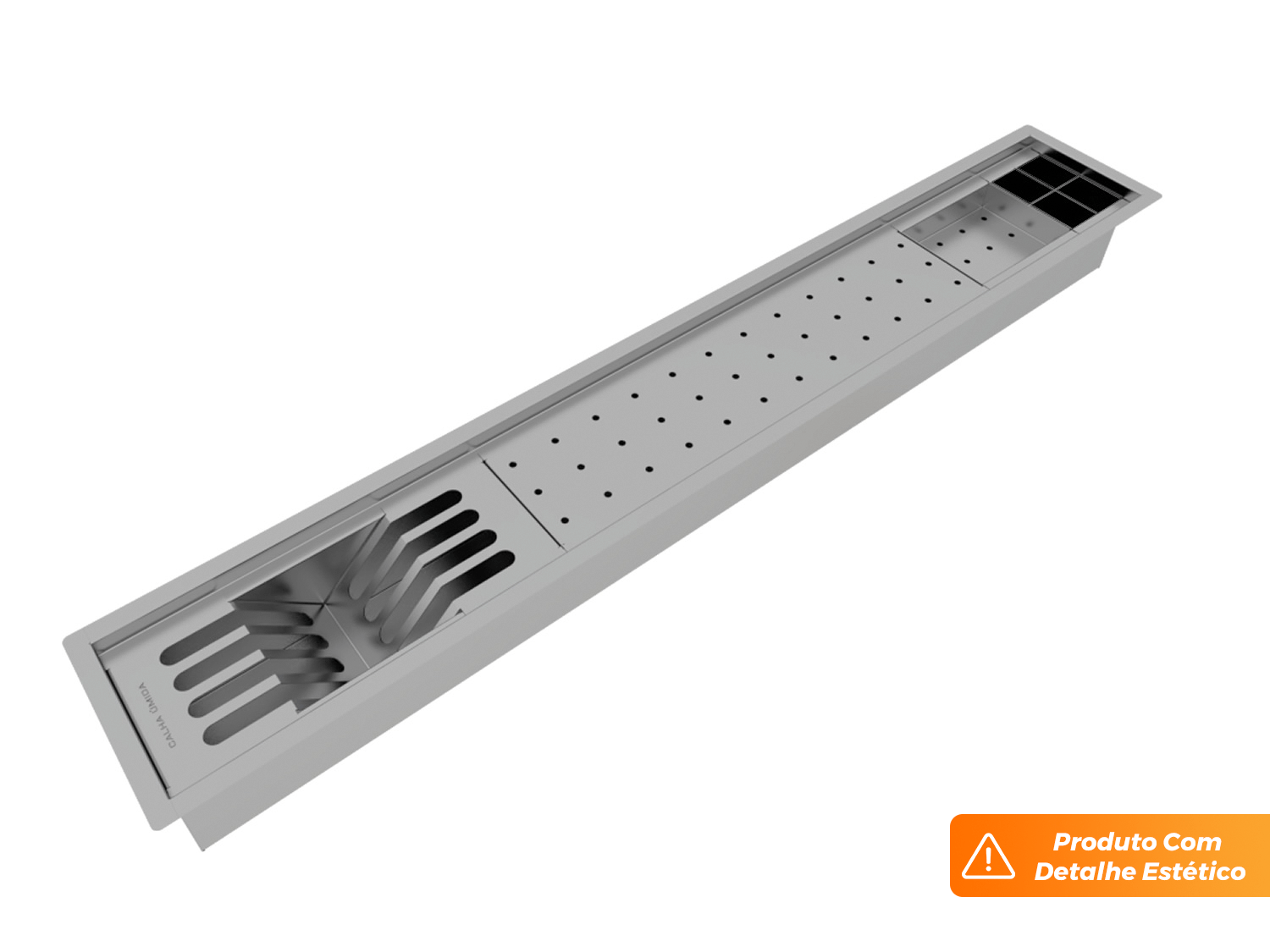 Escorredor Sobrepor Completo Calha Úmida Slim 4 Módulos 100cm (Outlet)