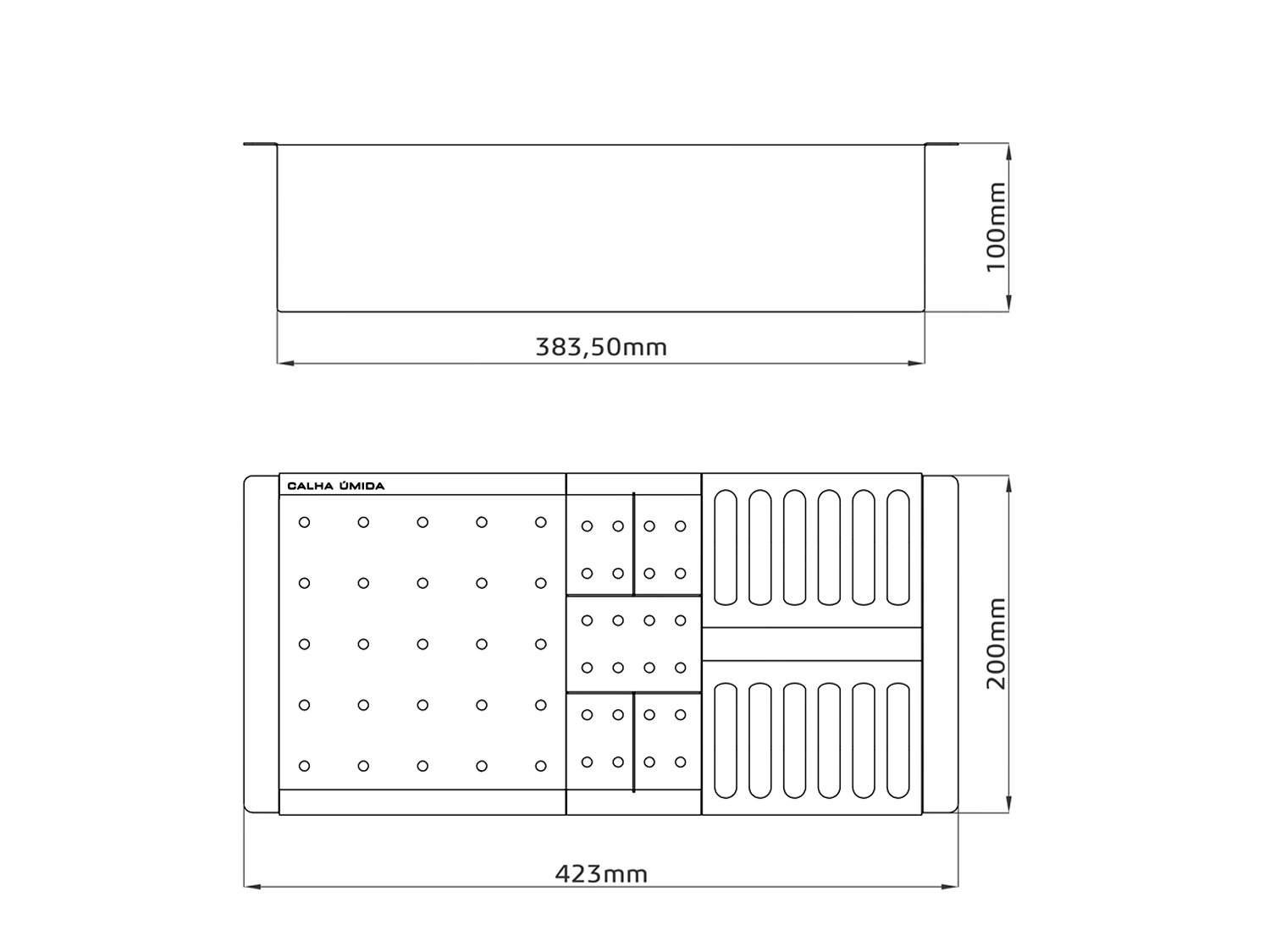 Kit Cesto Escorredor 3 Módulos Em Aço Inox Escovado 42,3x20cm