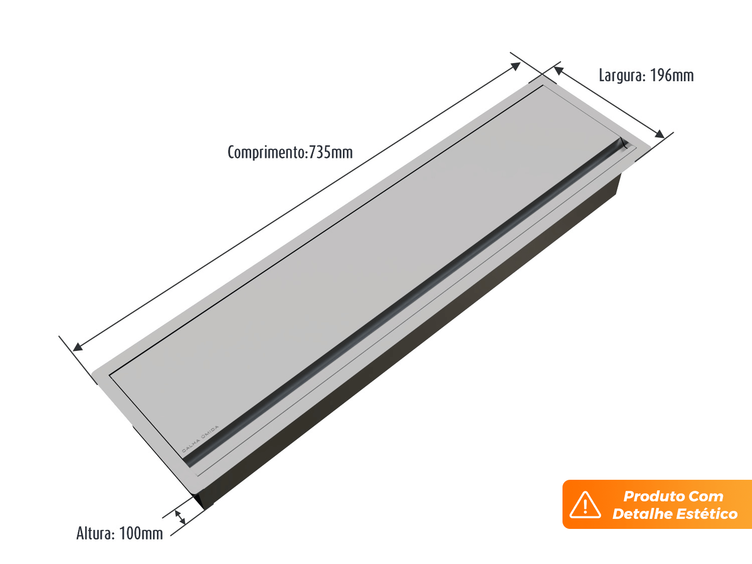 Kit Escorredor Sobrepor Calha Úmida Kitchen 3 Módulos 73,5cm CT (Outlet)