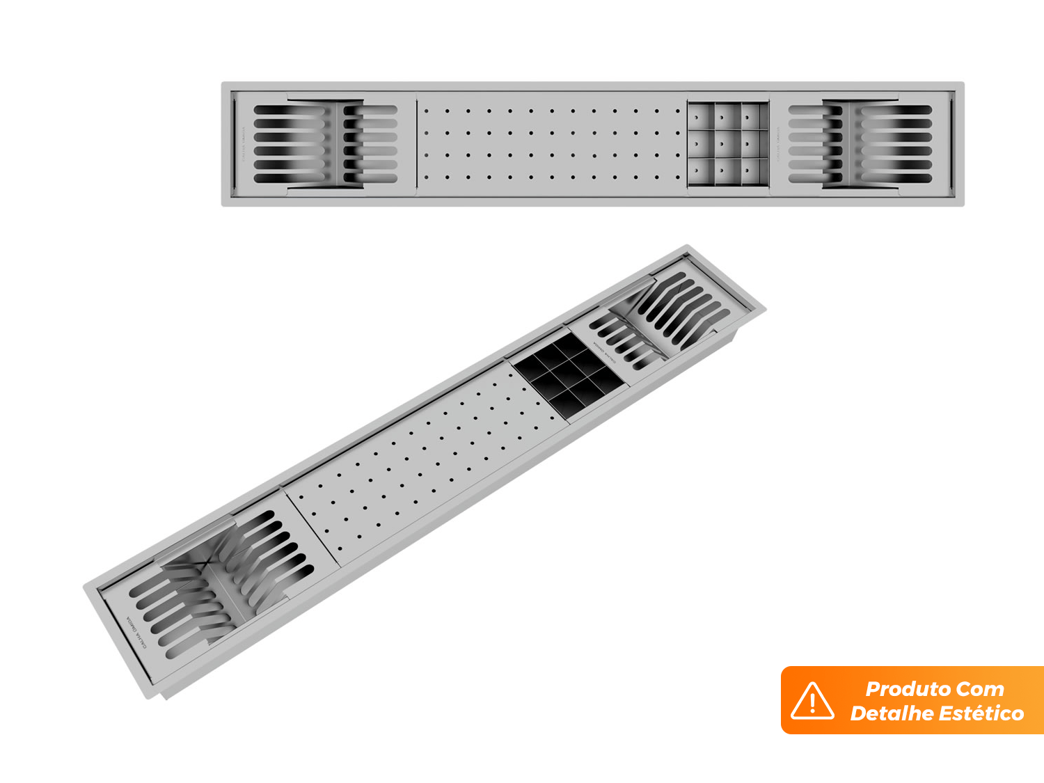 Kit Escorredor Sobrepor Embutir Calha Úmida Kitchen 4 Módulos Completo 118cm (Outlet)