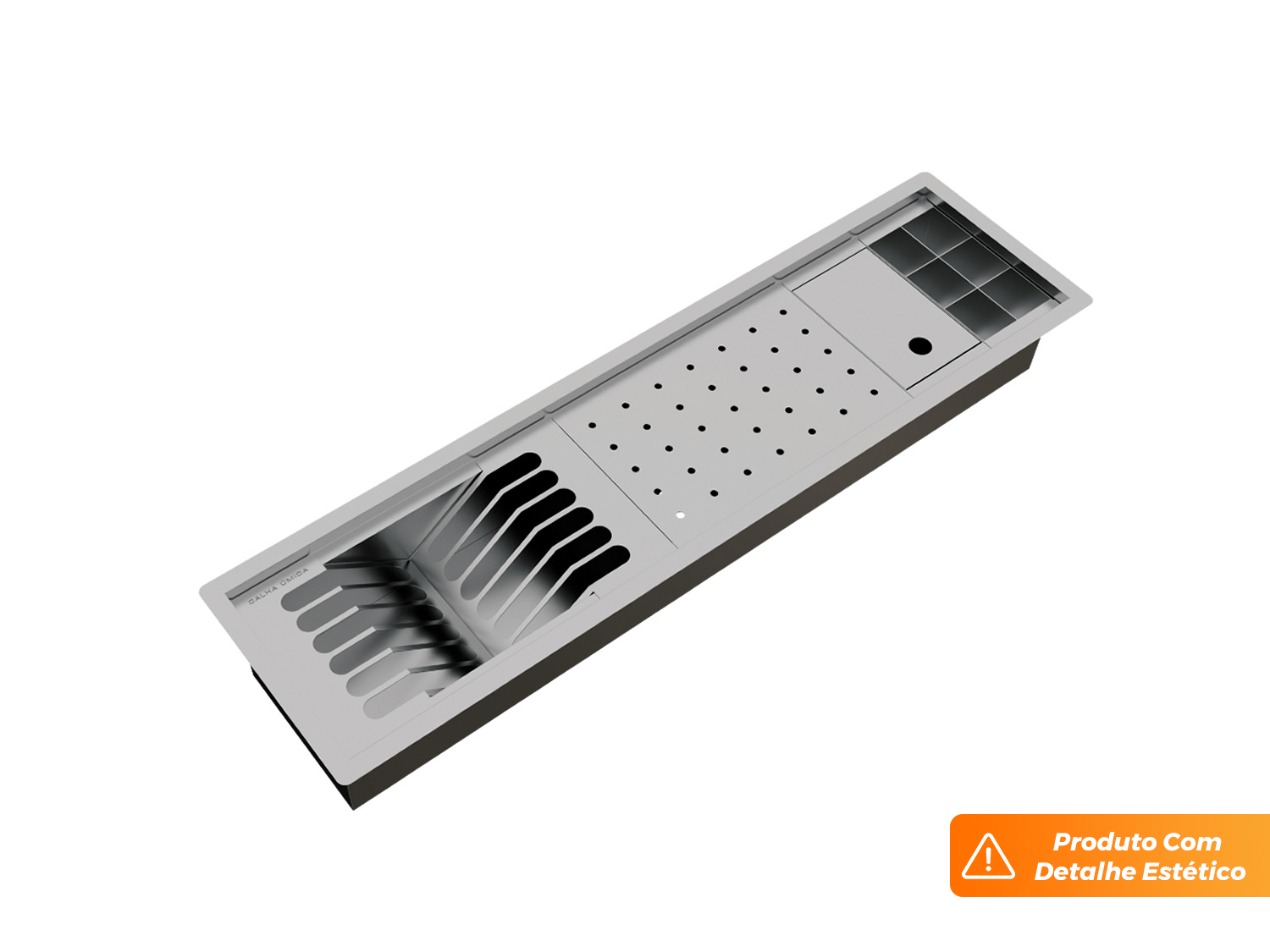 Kit Escorredor Embutido Calha Úmida Kitchen 4 Módulos 73,5cm PET (Outlet)