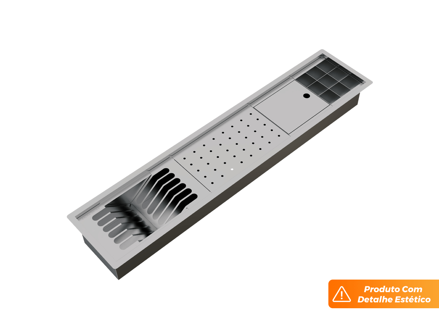 Kit Escorredor Sobrepor Calha Úmida Embutida Kitchen 4 Módulos 90cm PEDT (Outlet)