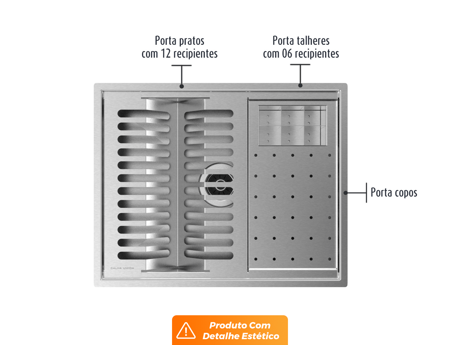 Escorredor Calha Úmida Completa Quadratta 3 Módulos CT (Outlet)