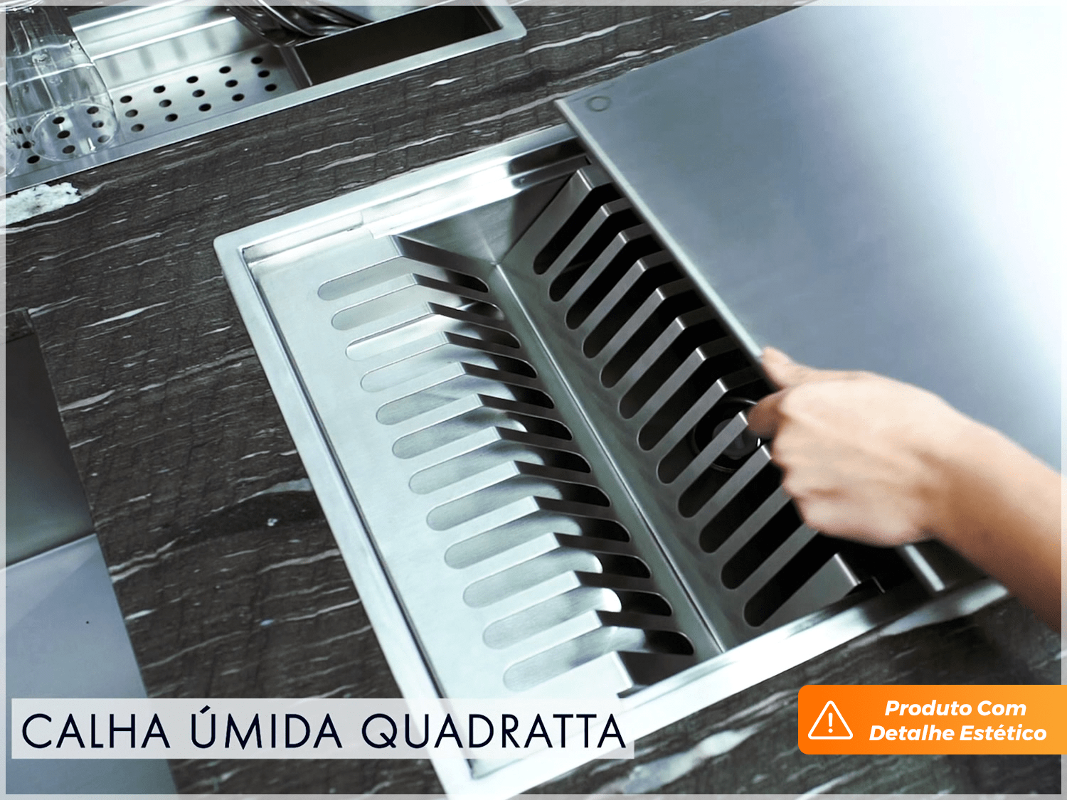 Escorredor Sobrepor Calha Úmida Quadratta 4 Módulos PE CT Completa (Outlet)