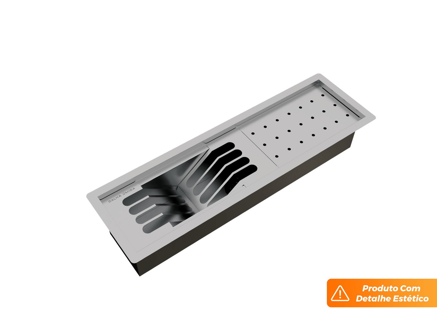 Kit Escorredor Sobrepor Calha Úmida Slim 2 Módulos 53cm (Outlet)