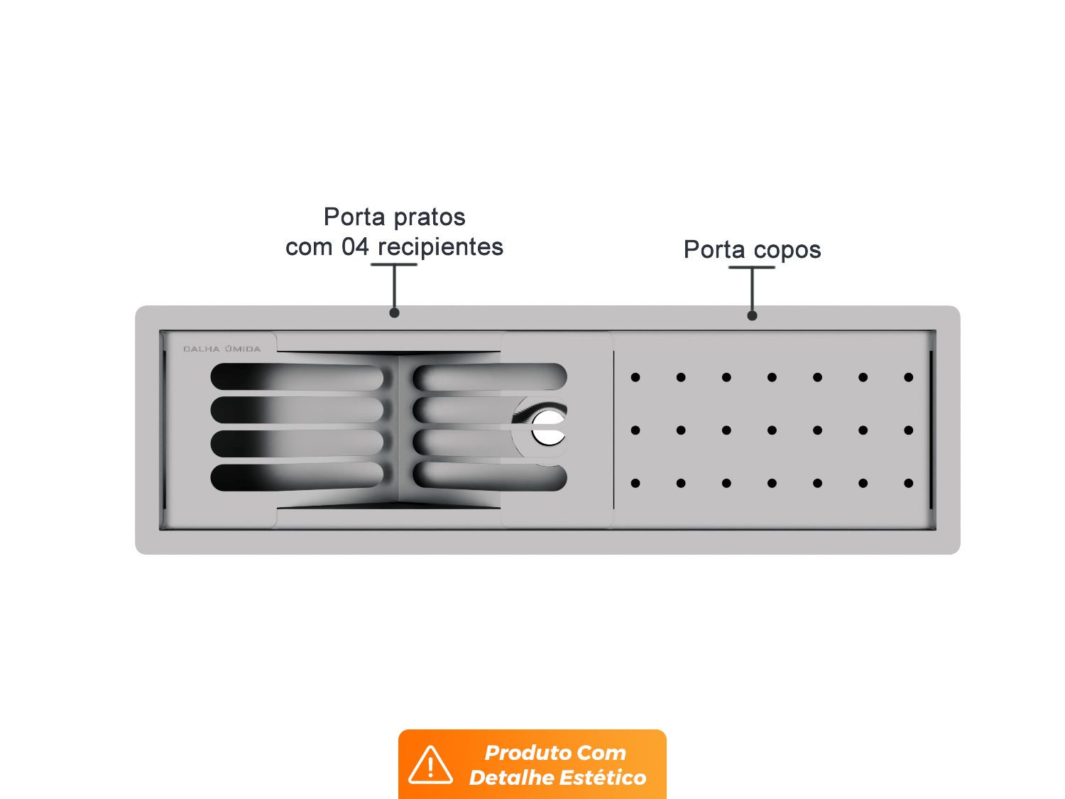 Kit Escorredor Sobrepor Calha Úmida Slim 2 Módulos 53cm (Outlet)