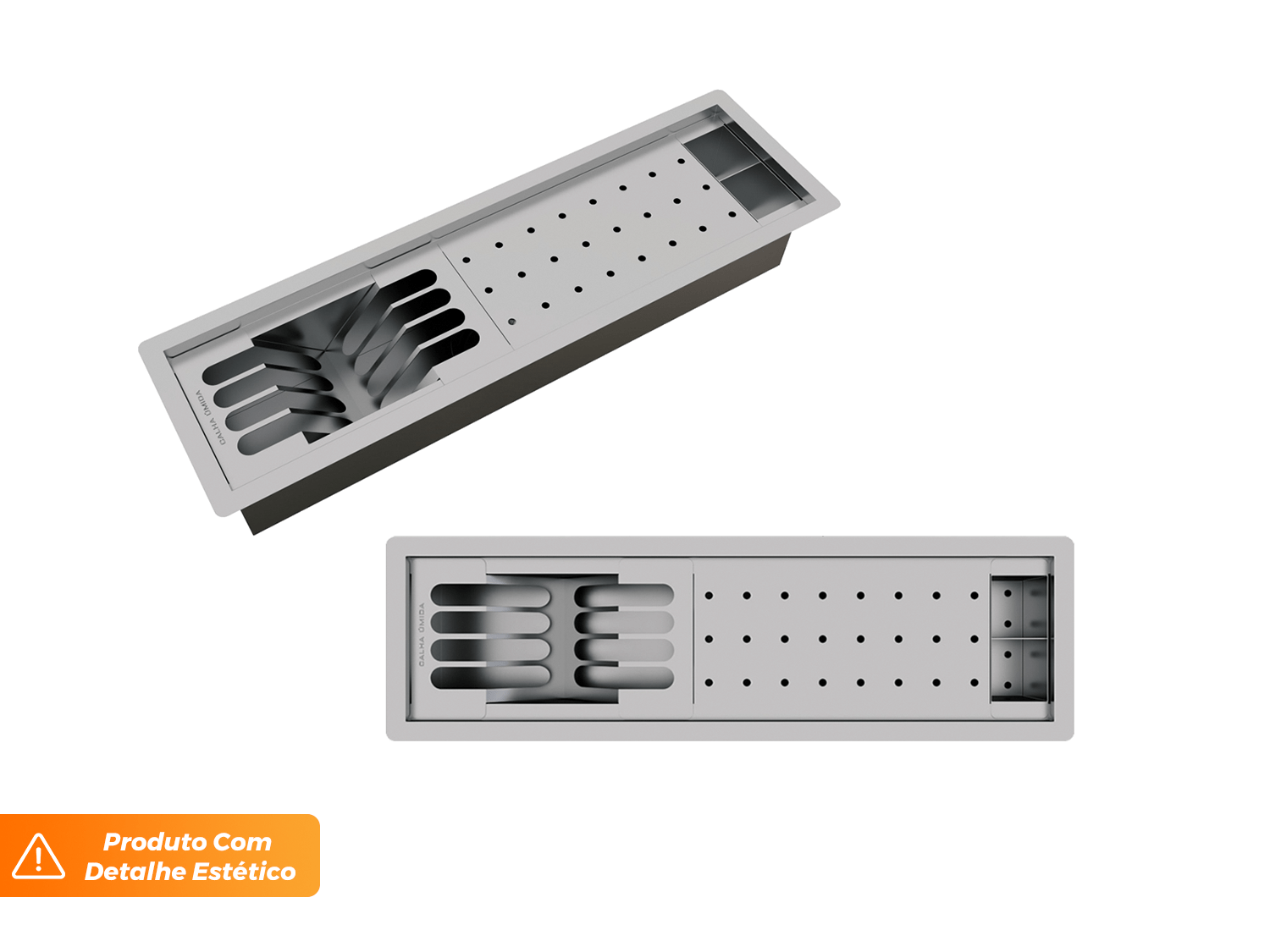 Canal Equipado Completo Calha Úmida Slim 3 Módulos 53cm Embutida (Outlet)