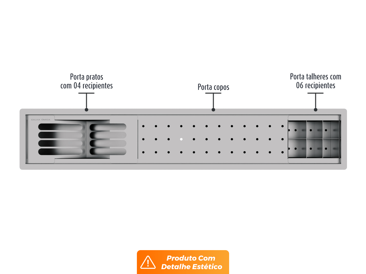 Kit Escorredor Embutido ou Sobreposto Calha Úmida Slim 3 Módulos 85cm (Outlet)