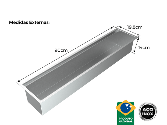 Calha Seca Exclusive Gourmet 90cm Em Aço Inox Escovado Com Acessórios
