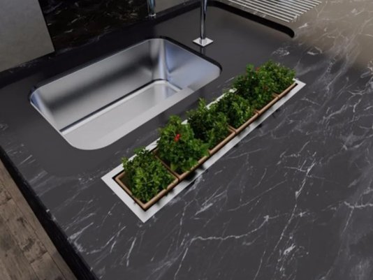 Calha Seca Embutida Kitchen De Sobrepor 100cm Em Aço Inox Escovado
