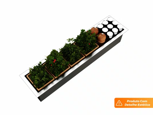 Calha Seca Kitchen Para Temperos De Sobrepor 57cm Em Aço Inox Escovado (Outlet)