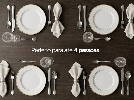 Conjunto de Talheres 16 Peças Aço Inox Mesa Cozinha Completo