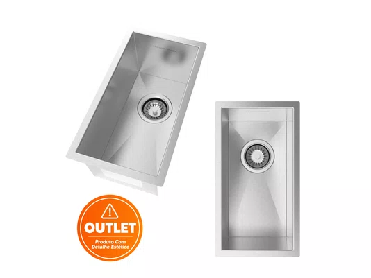 Cuba Auxiliar Inox 40x20 para Pia e Area Gourmet (Outlet)
