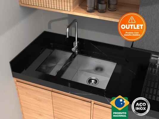 Cuba Auxiliar Inox 40x20 para Pia e Area Gourmet (Outlet)