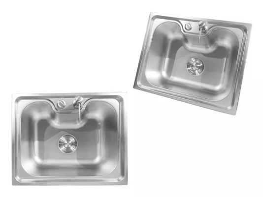 Cuba Basic 50x40cm De Embutir Em Aço Inox Acetinado Com Válvula De 4.1/2