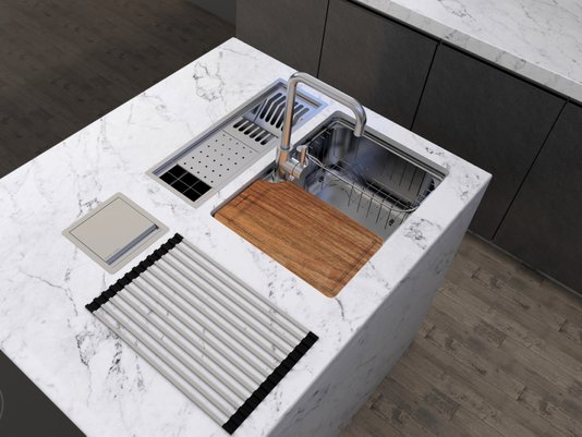 Cuba Basic 62x43cm De Embutir Em Aço Inox Acetinado Com Acessórios e Válvula De 4.1/2