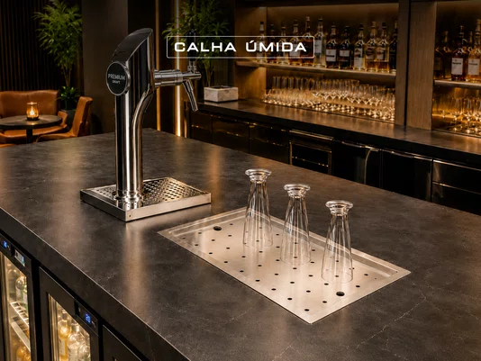 Escorredor de Copos Pro 420 em Aço Inox para Bancadas de Bares e Restaurantes