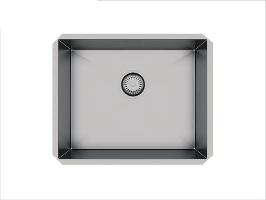 Cuba De Embutir Quadratta 50x40cm Em Aço Inox Escovado Com Válvula De 4.1/2
