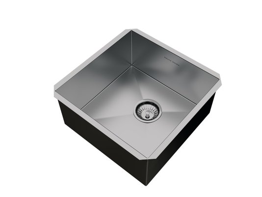 Cuba De Embutir Quadratta 40x40cm Em Aço Inox Escovado Com Válvula De 4.1/2