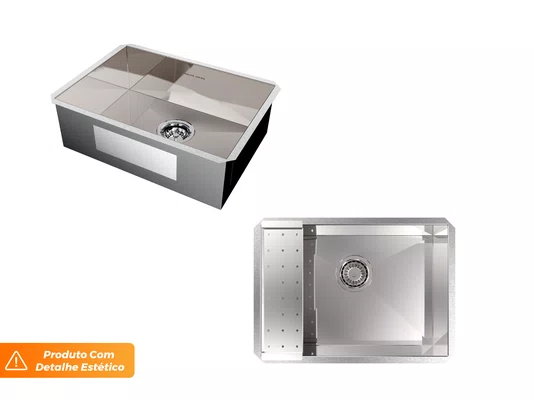 Pia Embutir Splendore Cuba 50x35cm Em Aço Inox Polido Completa Com Válvula e Escorredor (Outlet) Pia Embutir Splendore Cuba 50x35cm Em Aço Inox Polido Completa Com Válvula e Escorredor (Outlet)