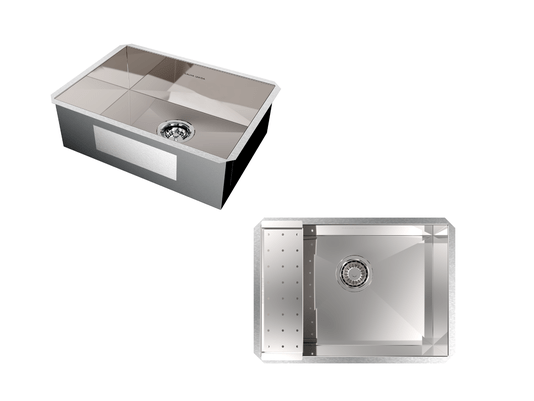 Cuba De Embutir Splendore 50x35cm Em Aço Inox Polido c Escorredor 11x1,2cm e Válvula De Ø4.1/2"