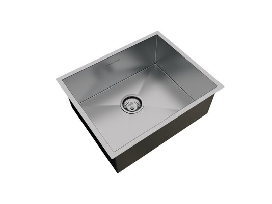 Cuba De Sobrepor Quadratta 50x40cm Em Aço Inox Escovado Com Válvula De 4.1/2