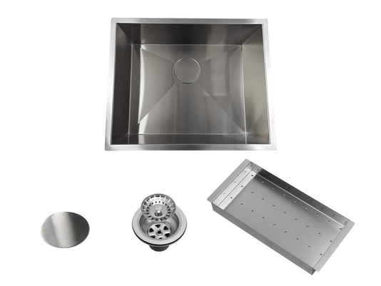 Cuba De Sobrepor Quadratta 60x40cm Em Aço Inox Escovado c Escorredor e Tampa Decorativa Para Válvula De Ø4.1/2"