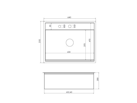 Cuba De Sobrepor Platino Exclusive 64x51cm Em Aço Inox Escovado Com Acessórios e Válvula De Ø4.1/2