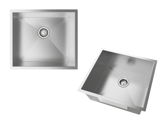 Cuba De Sobrepor Quadratta 40x35cm Em Aço Inox Escovado c Válvula De Ø3.1/2"