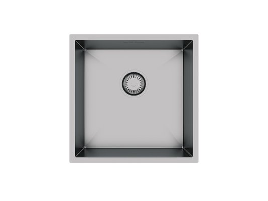 Cuba De Sobrepor Quadratta 40x40cm Em Aço Inox Escovado Com Válvula De 3.1/2