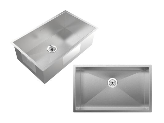 Cuba De Sobrepor Quadratta 60x35cm Em Aço Inox Escovado c Válvula De Ø3.1/2"