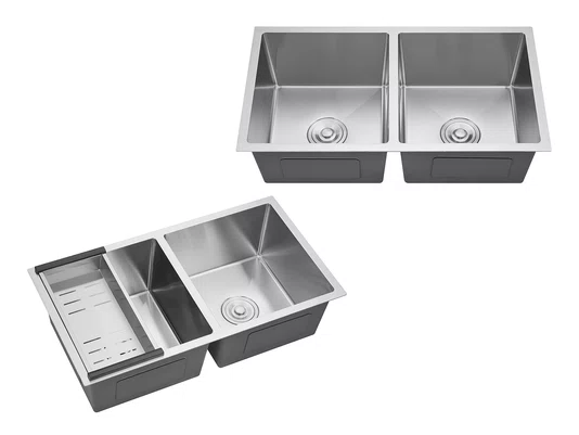 Cuba Dupla Sobrepor Calha Úmida Essence 78x43cm Aço Inox Escovado Com Escorredor E Válvula 4.1/2