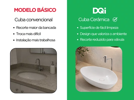 Cuba Pia de Apoio para Banheiro Lavabo Design Oval Cerâmica Branca 67x44