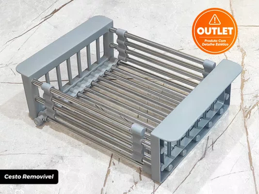 Cuba Sobrepor 60x40 Inox Escovado Flush Completa (Outlet )