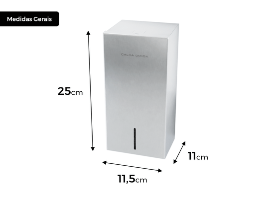 Dispenser de Papel Higiênico Cai-Cai Pro Em Aço Inox Escovado