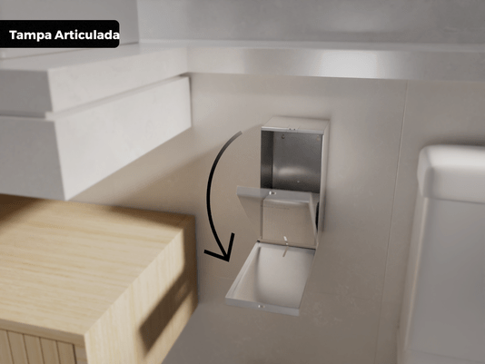 Dispenser de Papel Higiênico Cai-Cai Pro Em Aço Inox Escovado