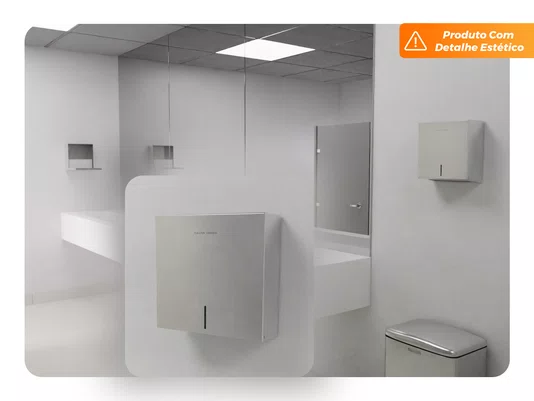Suporte Para Papel Toalha Dispenser Cai Cai Interfolhado Em Aço Inox Escovado (Outlet)