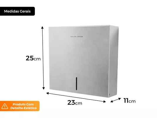 Suporte Para Papel Toalha Dispenser Cai Cai Interfolhado Em Aço Inox Escovado (Outlet)