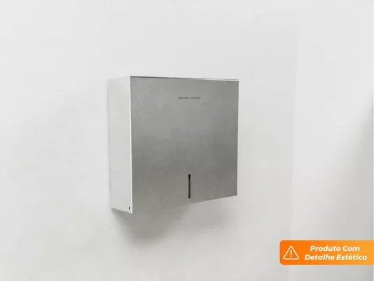 Suporte Para Papel Toalha Dispenser Cai Cai Interfolhado Em Aço Inox Escovado (Outlet)