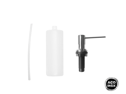 Dispenser Dosador Exclusive para Bancada 500ml Em Aço Inox Polido