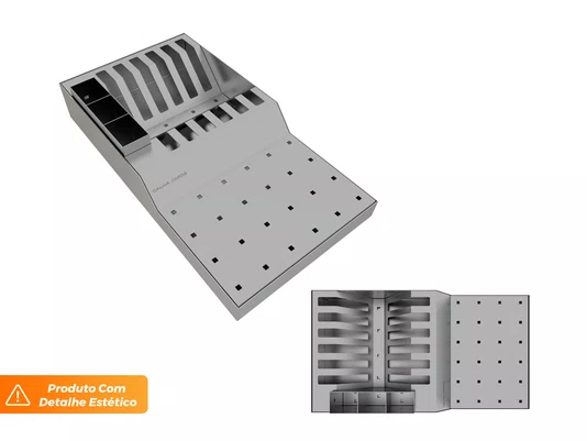 Escorredor De Louça Para Bancada Em Aço Inox Escovado 37x20cm (Outlet)